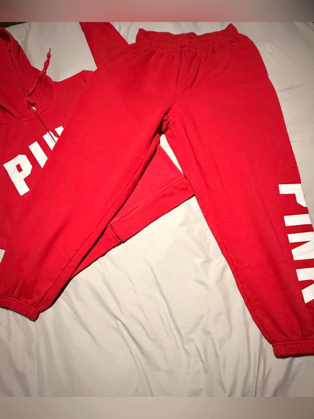 PINK Red Graphic Sweatsuit
